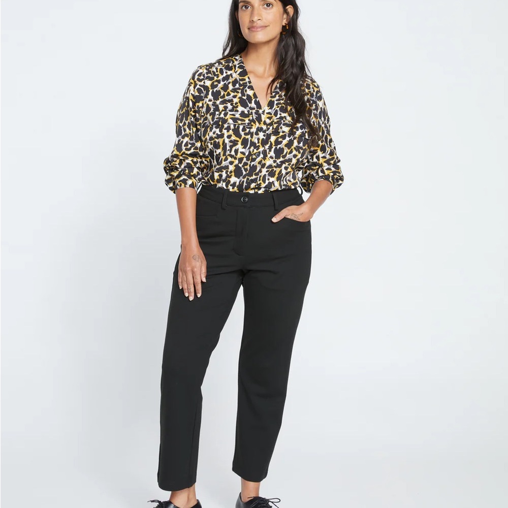 Universal Standard Black Ponte cigarette Pants